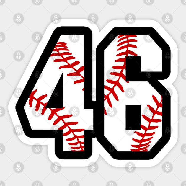 Baseball Number 46 #46 Baseball Shirt Jersey Favorite Player Biggest Fan Sticker by TeeCreations